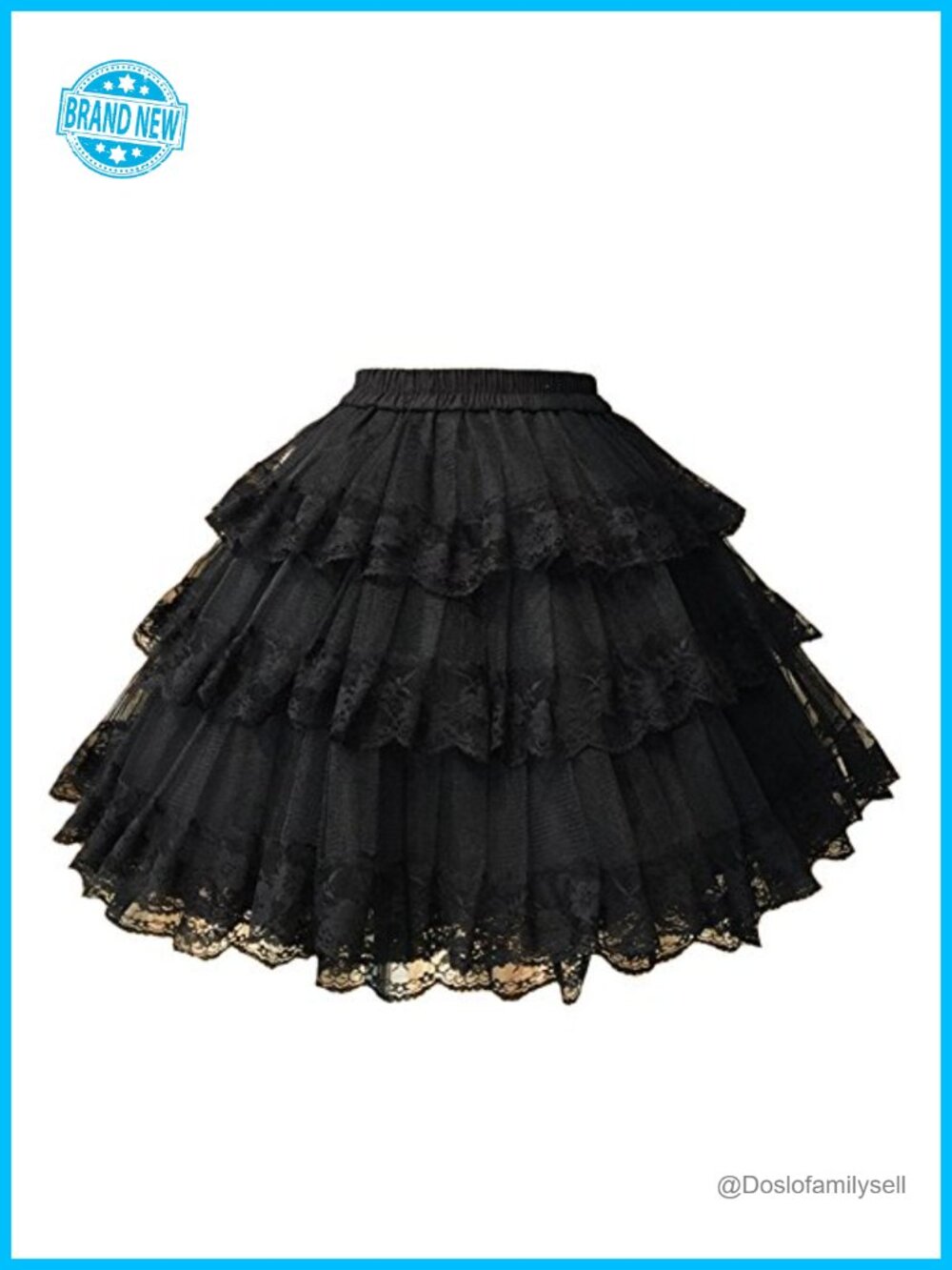 Tulle Lace 3-Layer Ruffled Petticoat Crinoline Underskirt
